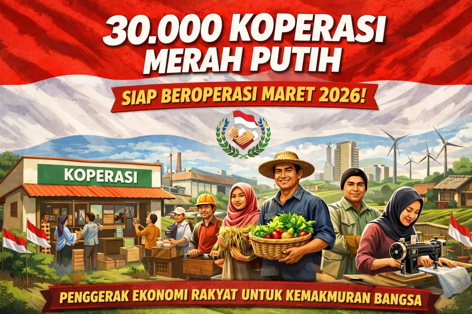 Baru Dibangun Lagi, Ribuan Koperasi Merah Putih Siap Beroperasi Maret 2026
